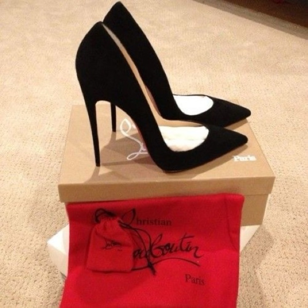 Christian Louboutin So Kate 120 mm Black Velvet Heels